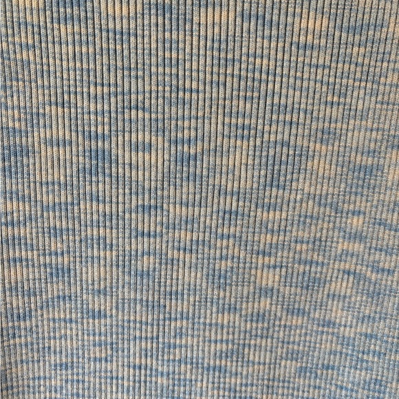 LPA Blue Knit Woven Ribbed Bodycon Tie Front Short Sleeved Scoop Neck Mini Dress - Picture 8 of 15